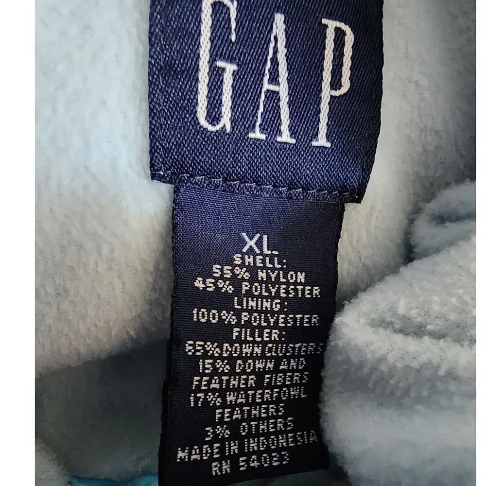 Gap Youth Teal Down Feather Puffer Vest Size XL